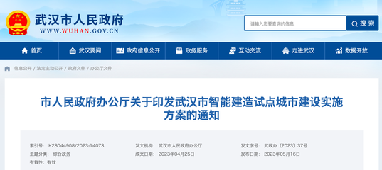 智慧政务 触手可及 武汉市人民政府门户网站开发建设之路